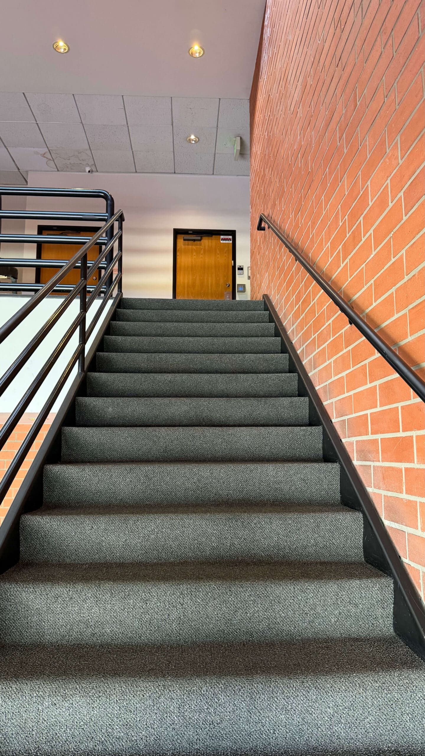 Stairs leading up to Suite 200 at Launch To Wellness on Ventura Blvd in Woodland Hills