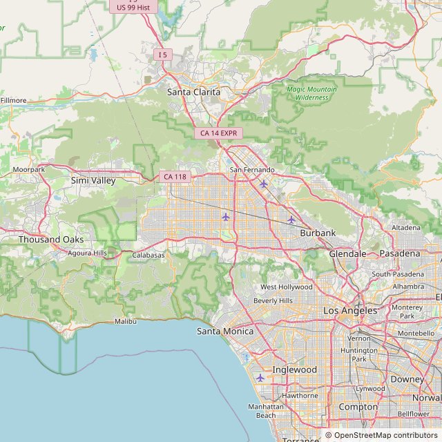 Map of the San Fernando Valley