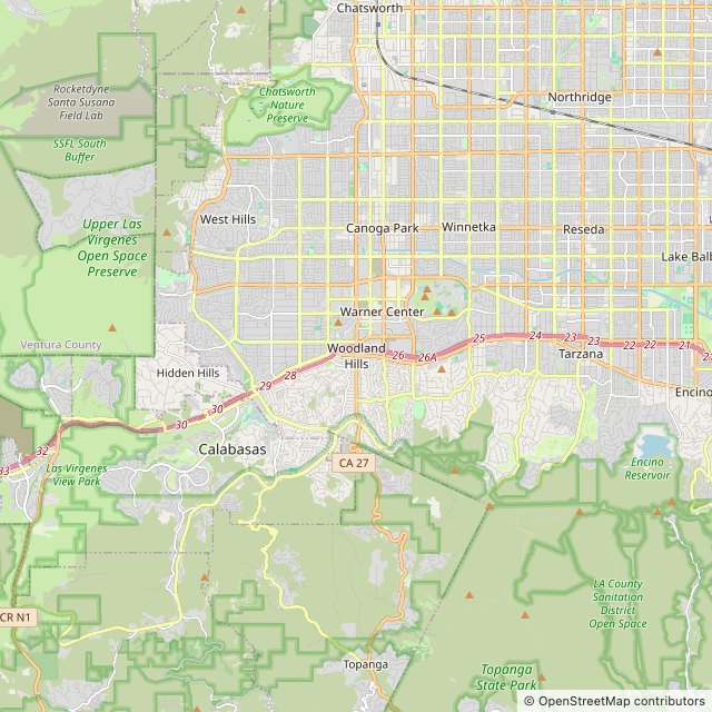 Map of Woodland Hills, California